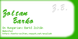 zoltan barko business card