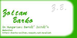 zoltan barko business card